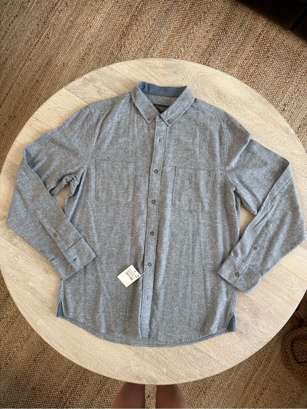Wallin & Bros Men's Long-Sleeve Button-Down Shirt in Heather Gray